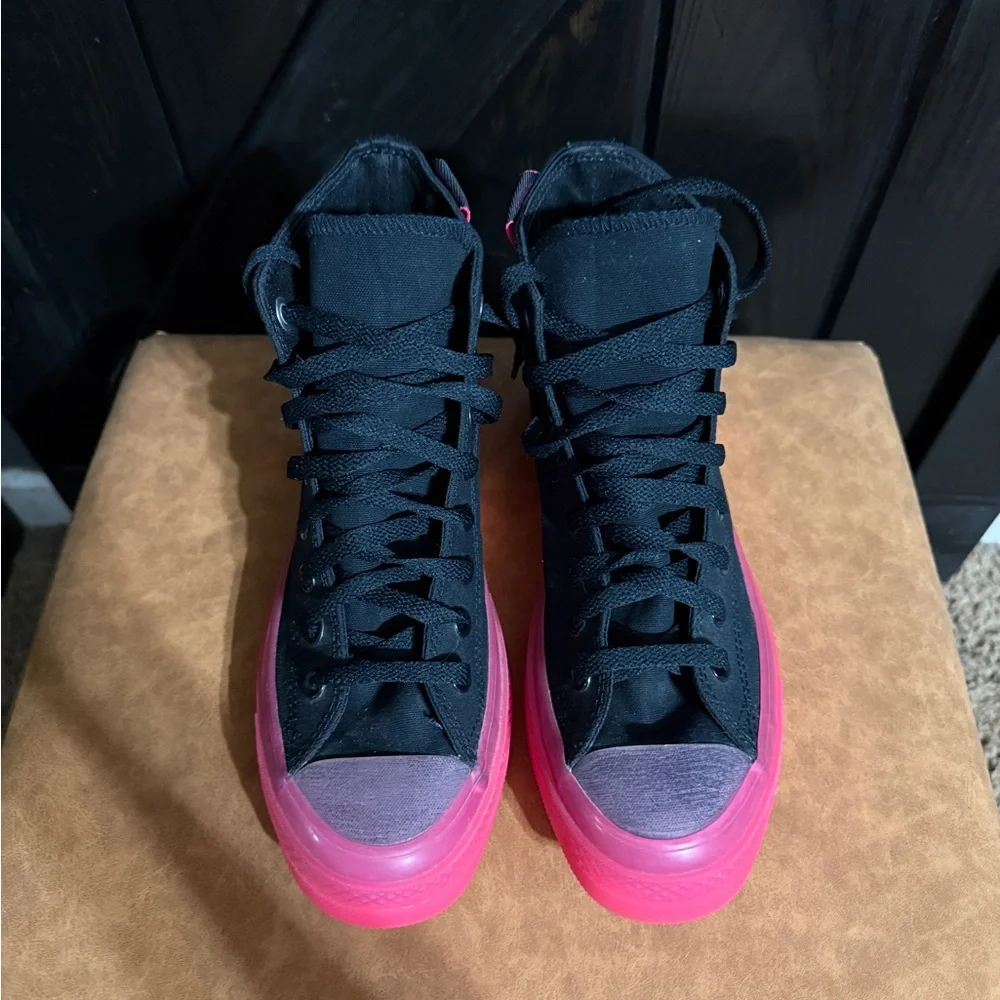 Converse High Top Sneakers - Black & Hot Pink Accent - Picture 11 of 11